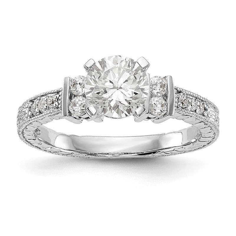 14K White Gold Peg Set Engagement Ring Mounting - Seattle Gold Grillz