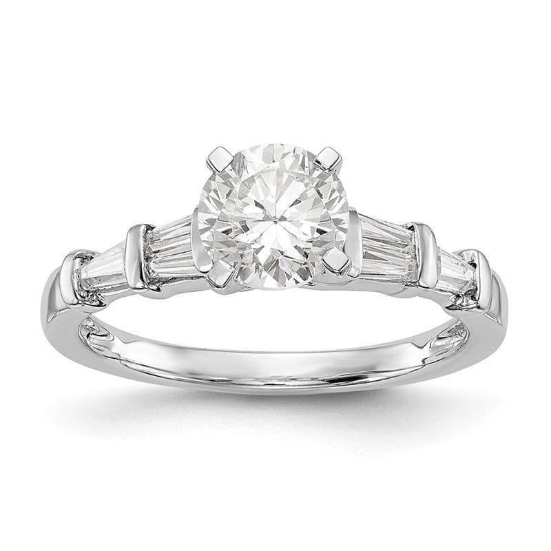 14K White Gold Peg Set Engagement Ring Mounting - Seattle Gold Grillz
