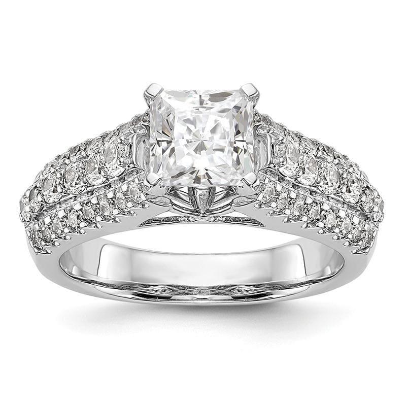 14K White Gold Peg Set Engagement Ring Mounting - Seattle Gold Grillz