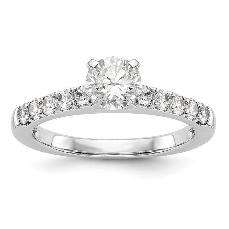 14K White Gold Peg Set Engagement Ring Mounting - Seattle Gold Grillz