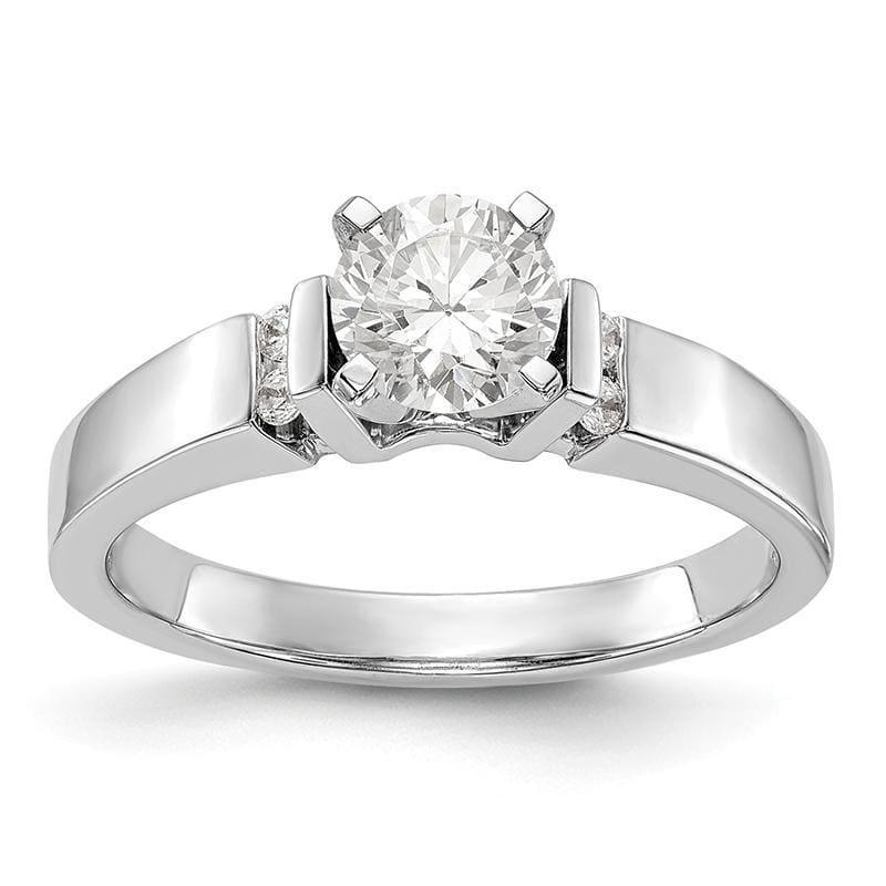 14K White Gold Peg Set Engagement Ring Mounting - Seattle Gold Grillz