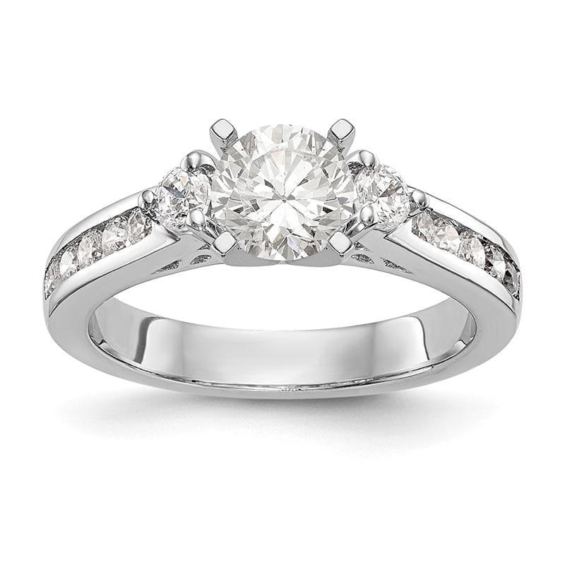 14K White Gold Peg Set Engagement Ring Mounting - Seattle Gold Grillz