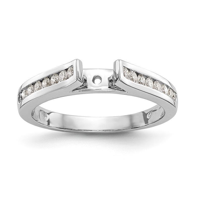 14K White Gold Peg Set Engagement Ring Mounting - Seattle Gold Grillz