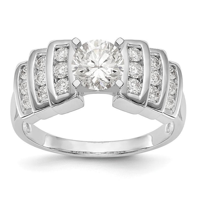 14K White Gold Peg Set Engagement Ring Mounting - Seattle Gold Grillz