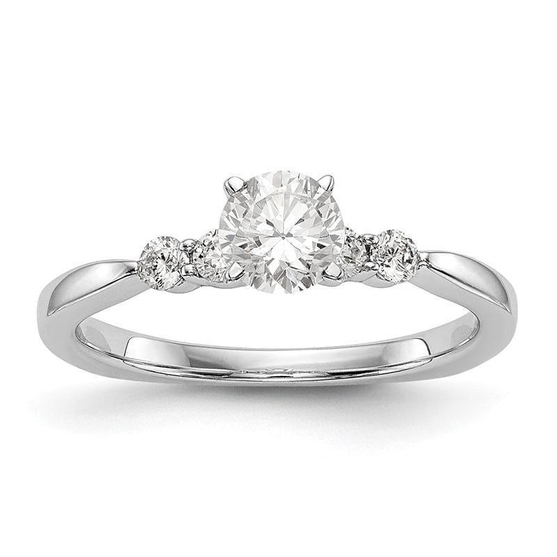 14K White Gold Peg Set Engagement Ring Mounting - Seattle Gold Grillz