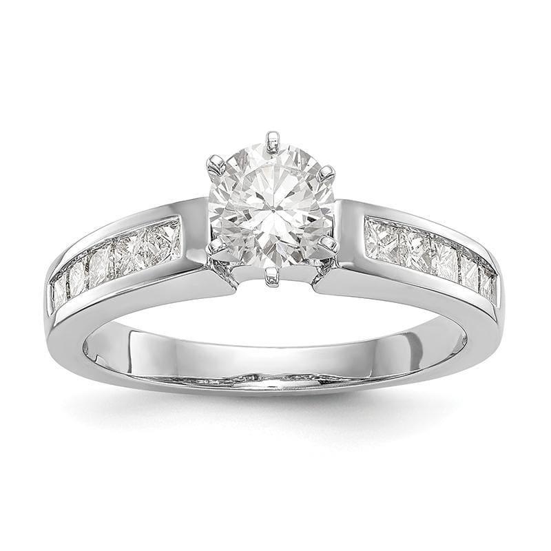 14K White Gold Peg Set Engagement Ring Mounting - Seattle Gold Grillz