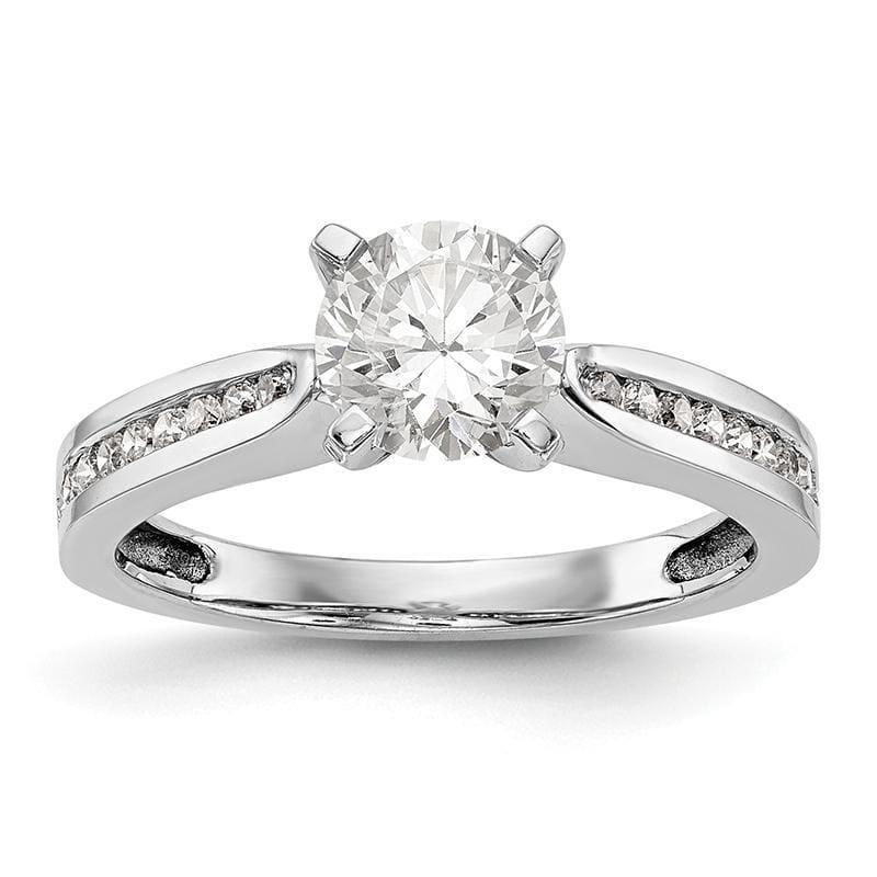 14K White Gold Peg Set Engagement Ring Mounting - Seattle Gold Grillz