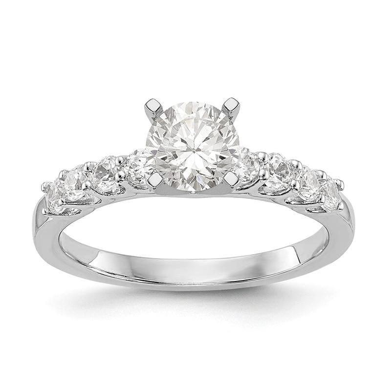 14K White Gold Peg Set Engagement Ring Mounting - Seattle Gold Grillz