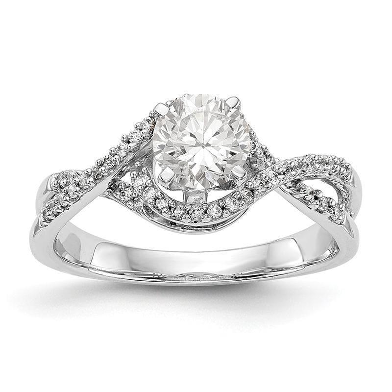 14k White Gold Peg Set Semi-mount Criss-Cross Engagement Ring - Diamonds C - Seattle Gold Grillz