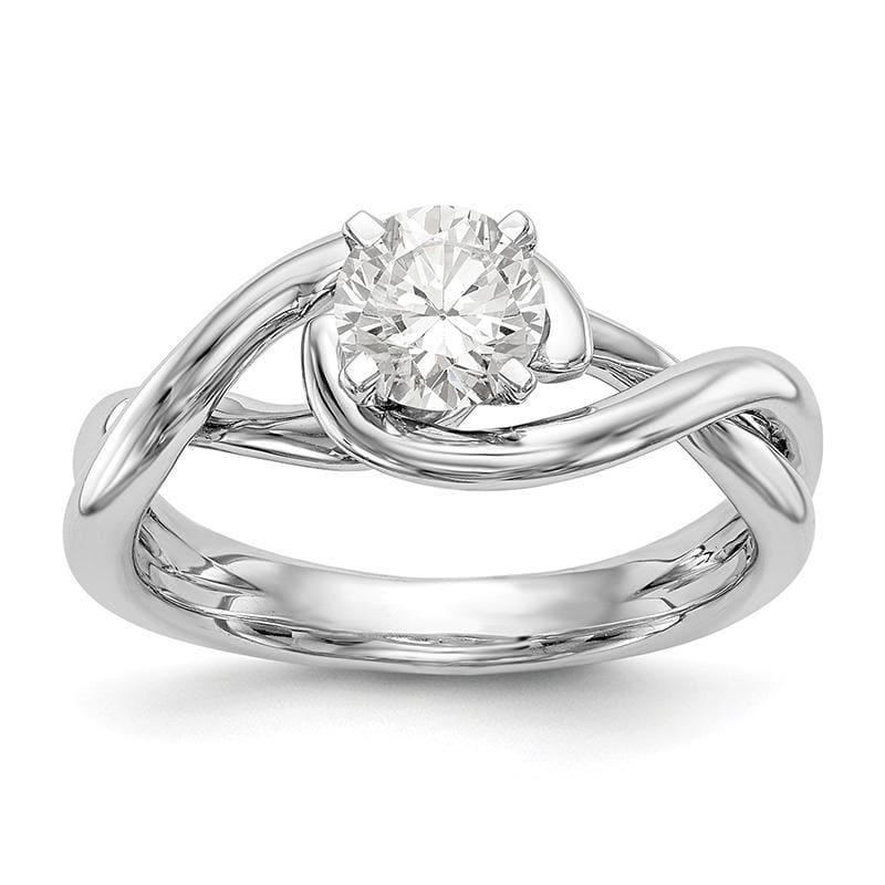 14k White Gold Peg Set Solitaire Engagement Ring Mounting - Seattle Gold Grillz