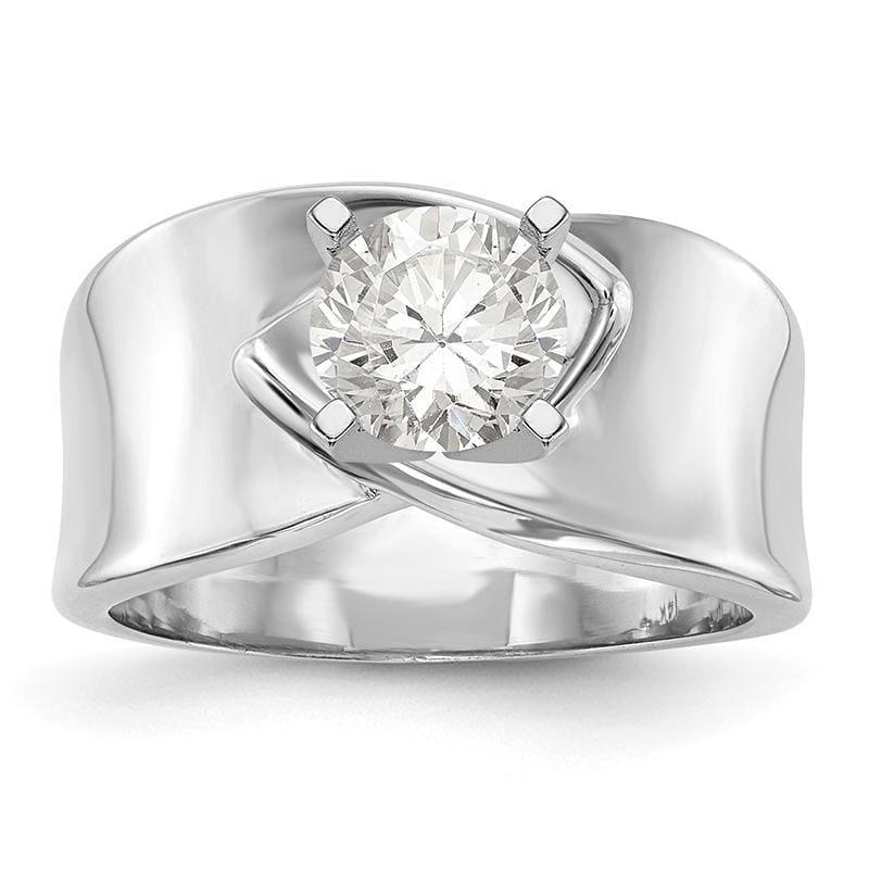 14k White Gold Peg Set Solitaire Engagement Ring Mounting - Seattle Gold Grillz