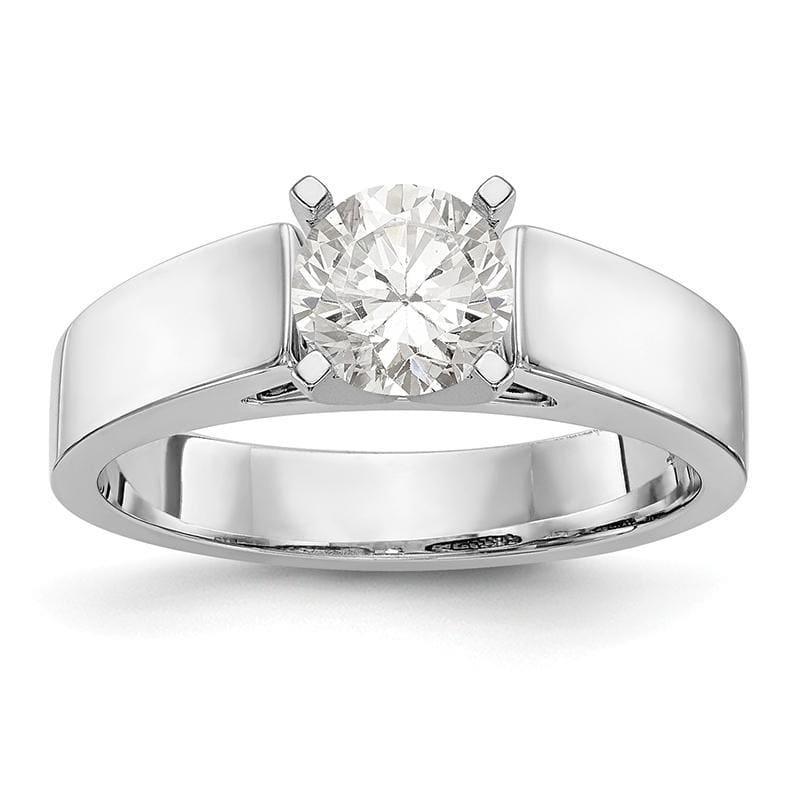 14k White Gold Peg Set Solitaire Engagement Ring Mounting - Seattle Gold Grillz