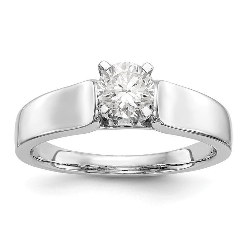 14k White Gold Peg Set Solitaire Engagement Ring Mounting - Seattle Gold Grillz