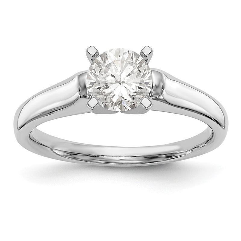 14k White Gold Peg Set Solitaire Engagement Ring Mounting - Seattle Gold Grillz