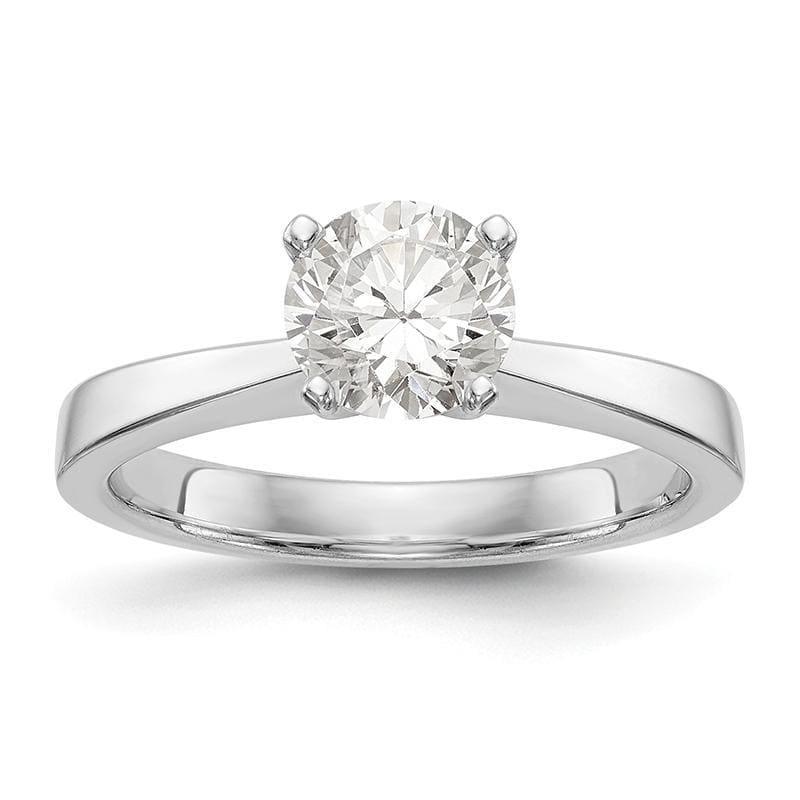 14k White Gold Peg Set Solitaire Engagement Ring Mounting - Seattle Gold Grillz