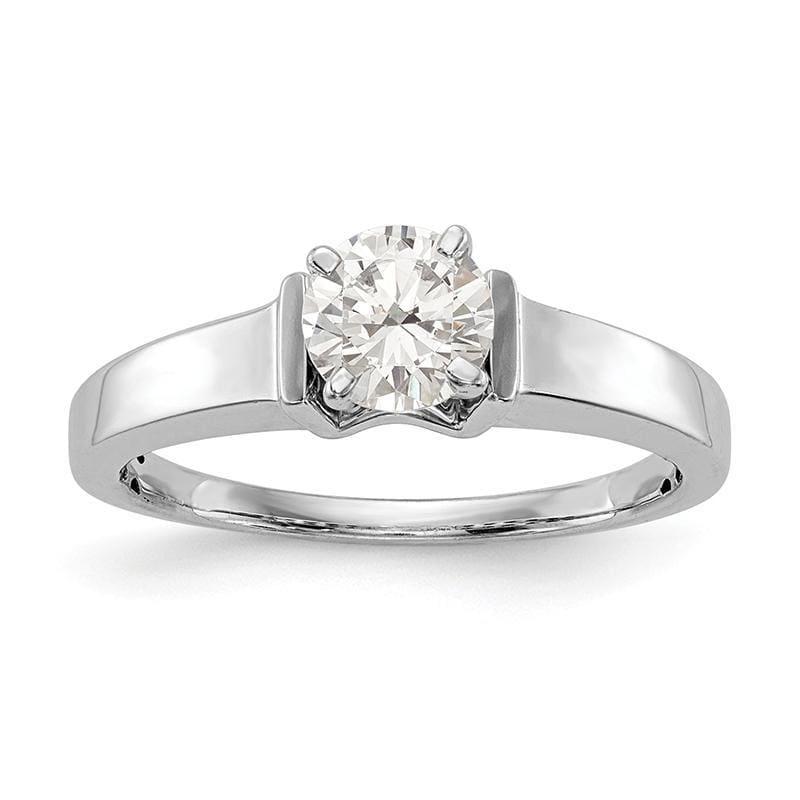 14k White Gold Peg Set Solitaire Engagement Ring Mounting - Seattle Gold Grillz