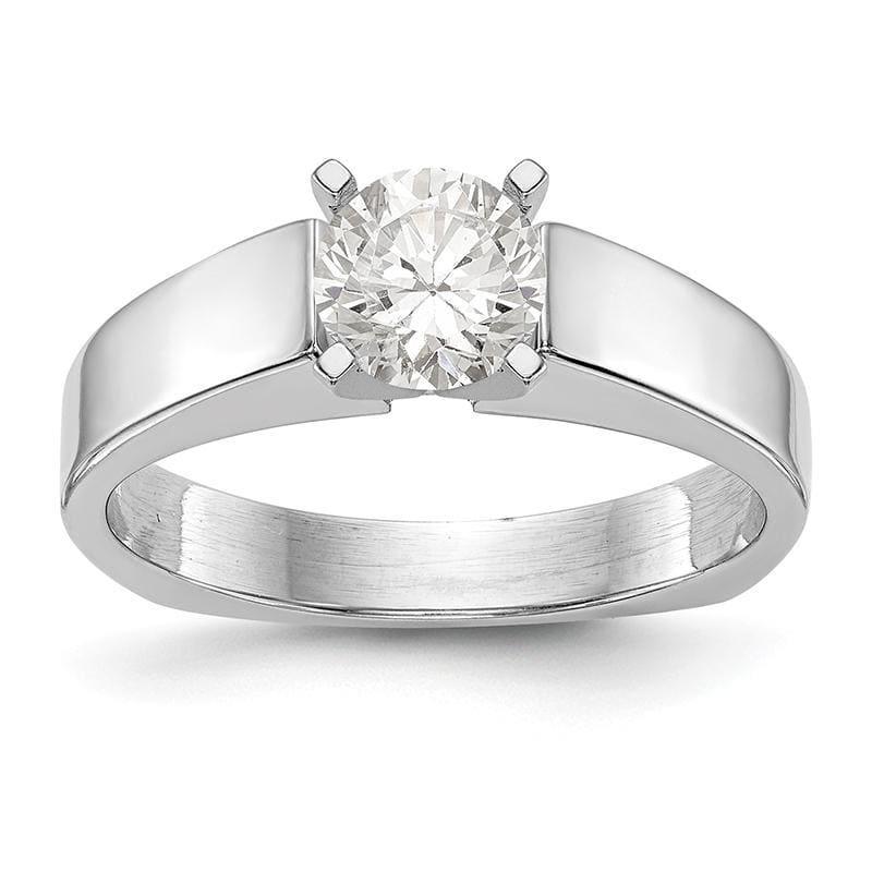 14k White Gold Peg Set Solitaire Engagement Ring Mounting - Seattle Gold Grillz