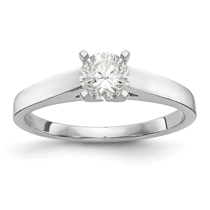 14k White Gold Peg Set Solitaire Engagement Ring Mounting - Seattle Gold Grillz