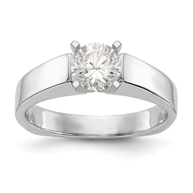 14k White Gold Peg Set Solitaire Engagement Ring Mounting - Seattle Gold Grillz