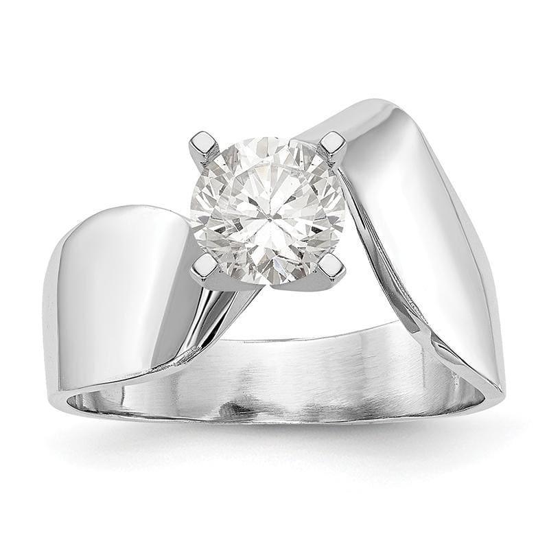 14k White Gold Peg Set Solitaire Engagement Ring Mounting - Seattle Gold Grillz