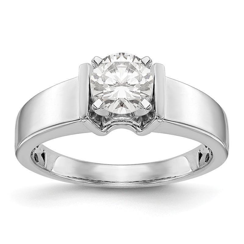 14k White Gold Peg Set Solitaire Engagement Ring Mounting - Seattle Gold Grillz