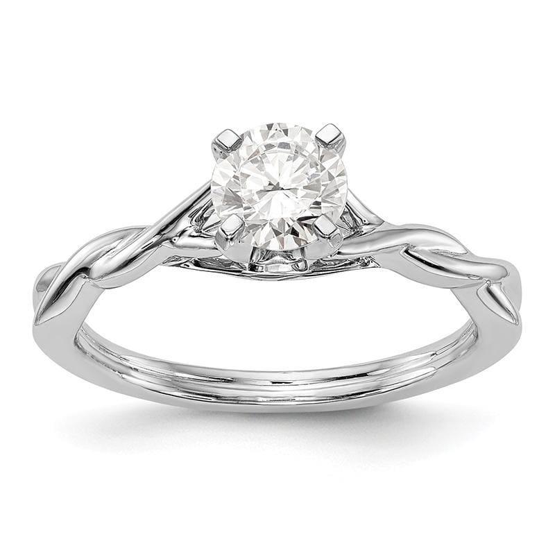 14k White Gold Peg Set Solitaire Engagement Ring Mounting - Seattle Gold Grillz