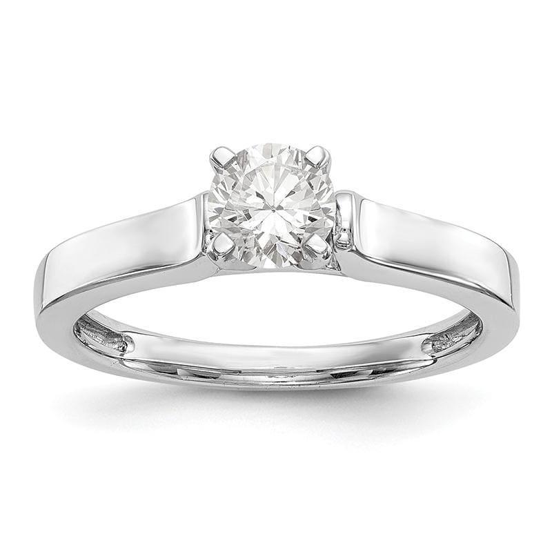 14k White Gold Peg Set Solitaire Engagement Ring Mounting - Seattle Gold Grillz