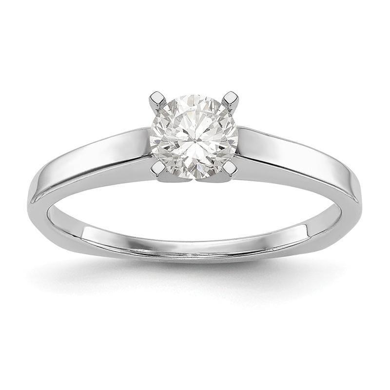 14k White Gold Peg Set Solitaire Engagement Ring Mounting - Seattle Gold Grillz