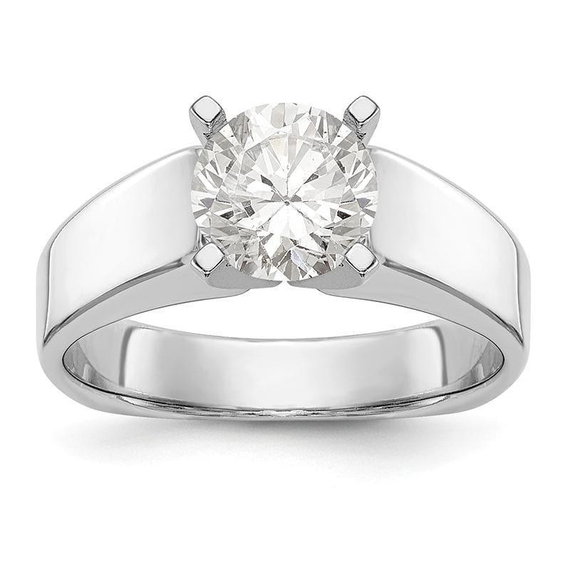 14k White Gold Peg Set Solitaire Engagement Ring Mounting - Seattle Gold Grillz