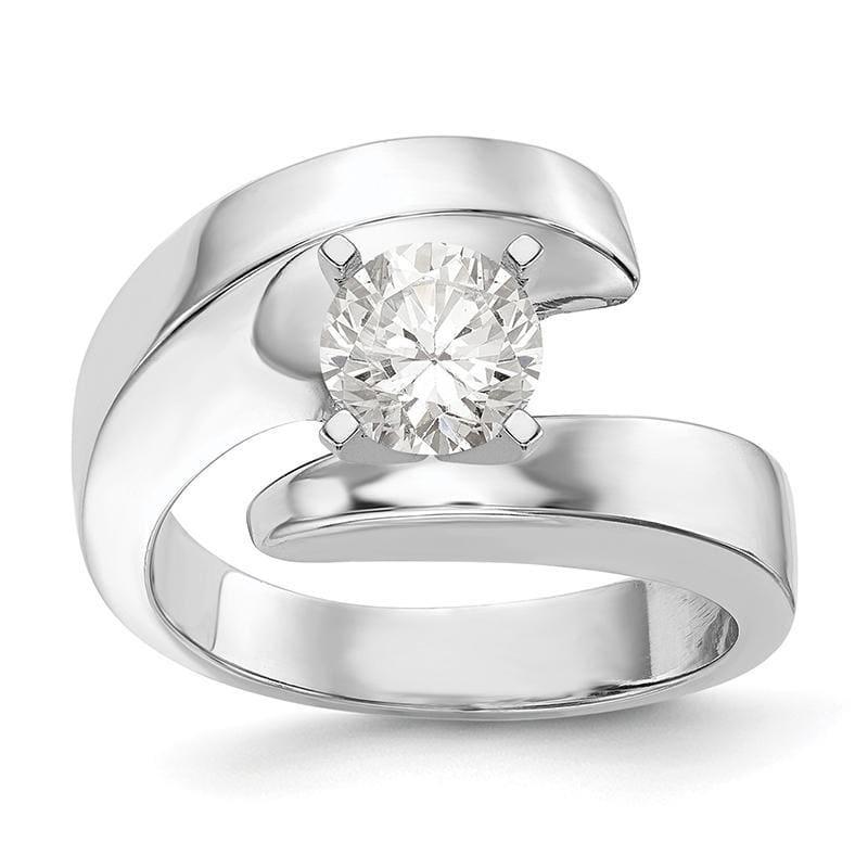 14k White Gold Peg Set Solitaire Engagement Ring Mounting - Seattle Gold Grillz