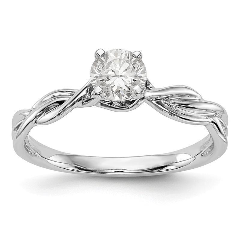 14k White Gold Peg Set Solitaire Engagement Ring Mounting - Seattle Gold Grillz