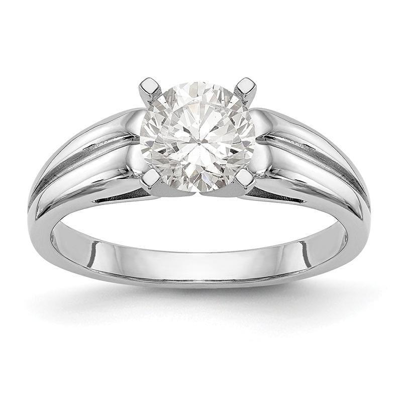 14k White Gold Peg Set Solitaire Engagement Ring Mounting - Seattle Gold Grillz