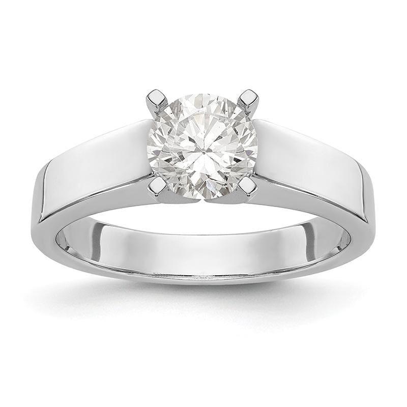 14k White Gold Peg Set Solitaire Engagement Ring Mounting - Seattle Gold Grillz