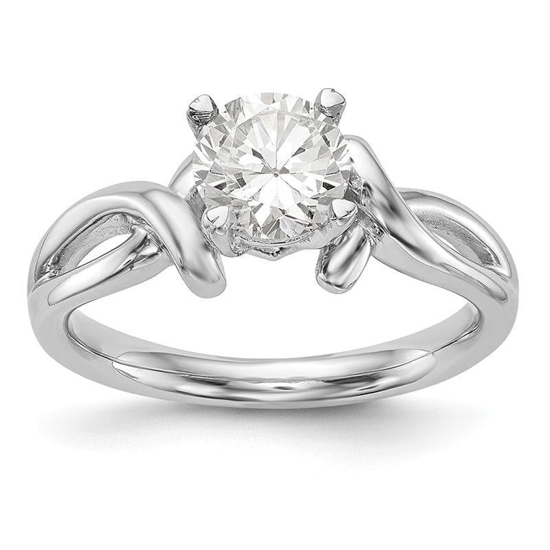 14k White Gold Peg Set Solitaire Engagement Ring Mounting - Seattle Gold Grillz