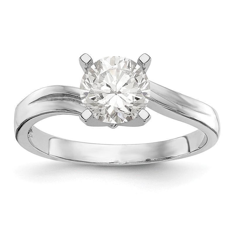 14k White Gold Peg SetSolitaire Engagement Ring Mounting - Seattle Gold Grillz