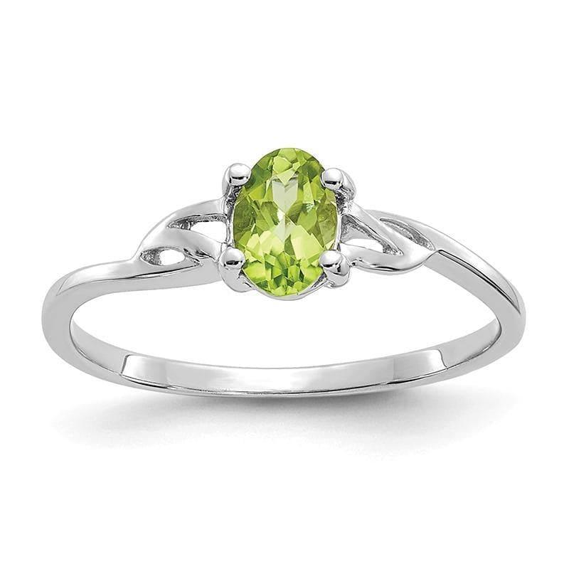 14k White Gold Peridot Birthstone Ring - Seattle Gold Grillz