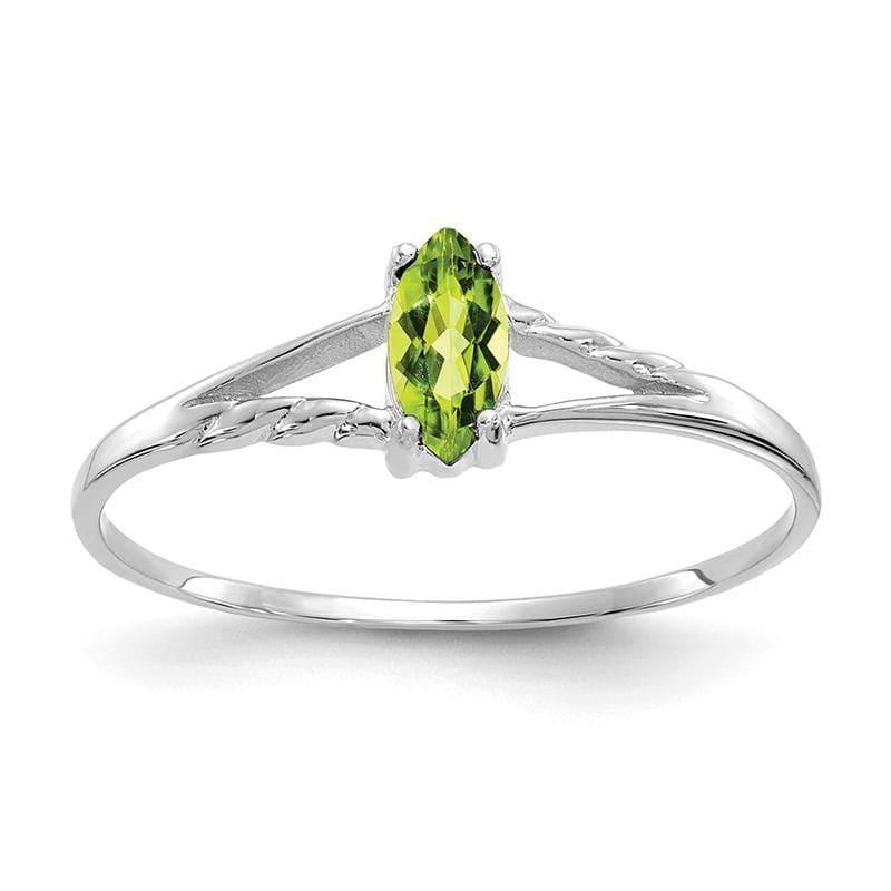 14k White Gold Peridot Birthstone Ring - Seattle Gold Grillz
