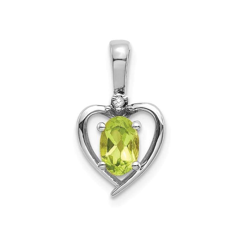 14k White Gold Peridot Diamond Pendant - Seattle Gold Grillz