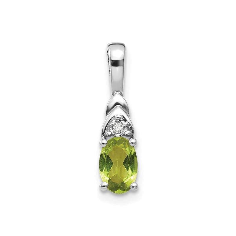 14k White Gold Peridot Diamond Pendant - Seattle Gold Grillz