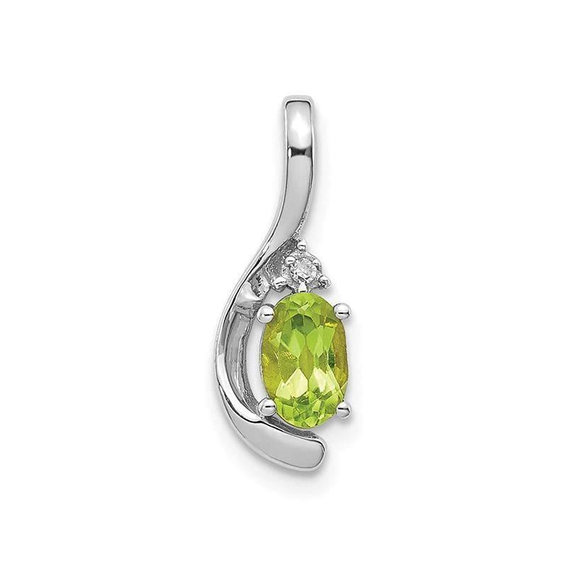 14k White Gold Peridot Diamond Pendant - Seattle Gold Grillz
