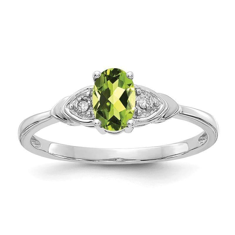 14k White Gold Peridot Diamond Ring - Seattle Gold Grillz