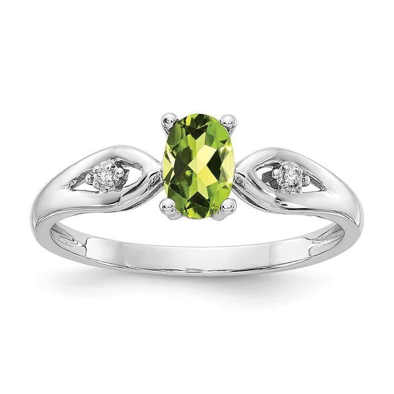 14k White Gold Peridot Diamond Ring - Seattle Gold Grillz
