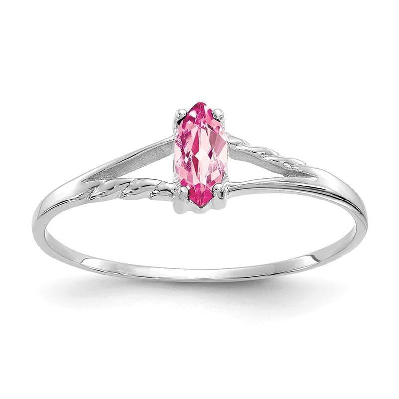 14k White Gold Pink Tourmaline Birthstone Ring 1 - Seattle Gold Grillz