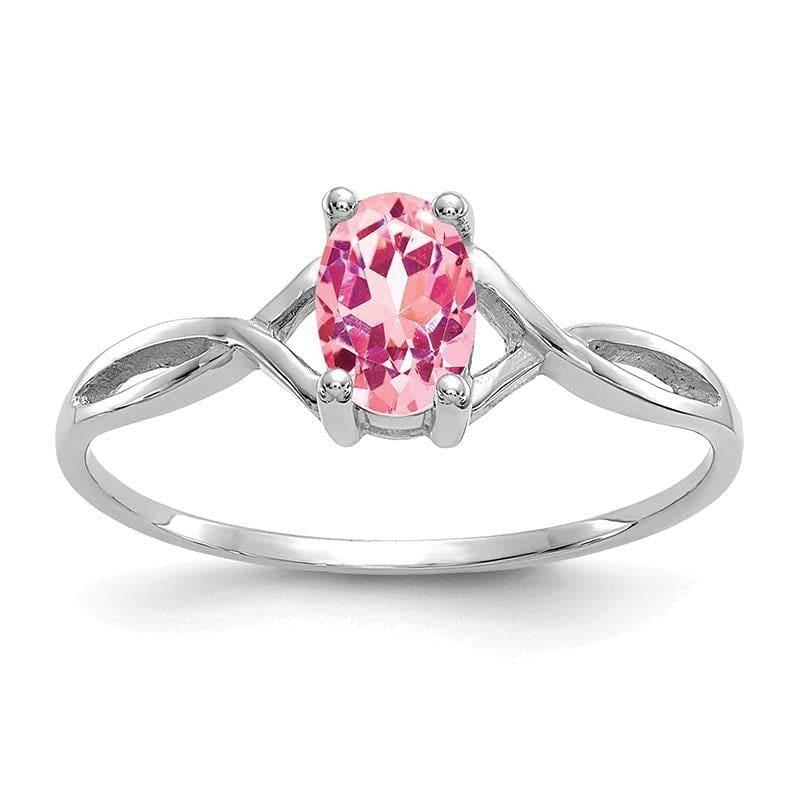 14k White Gold Pink Tourmaline Birthstone Ring 2 - Seattle Gold Grillz
