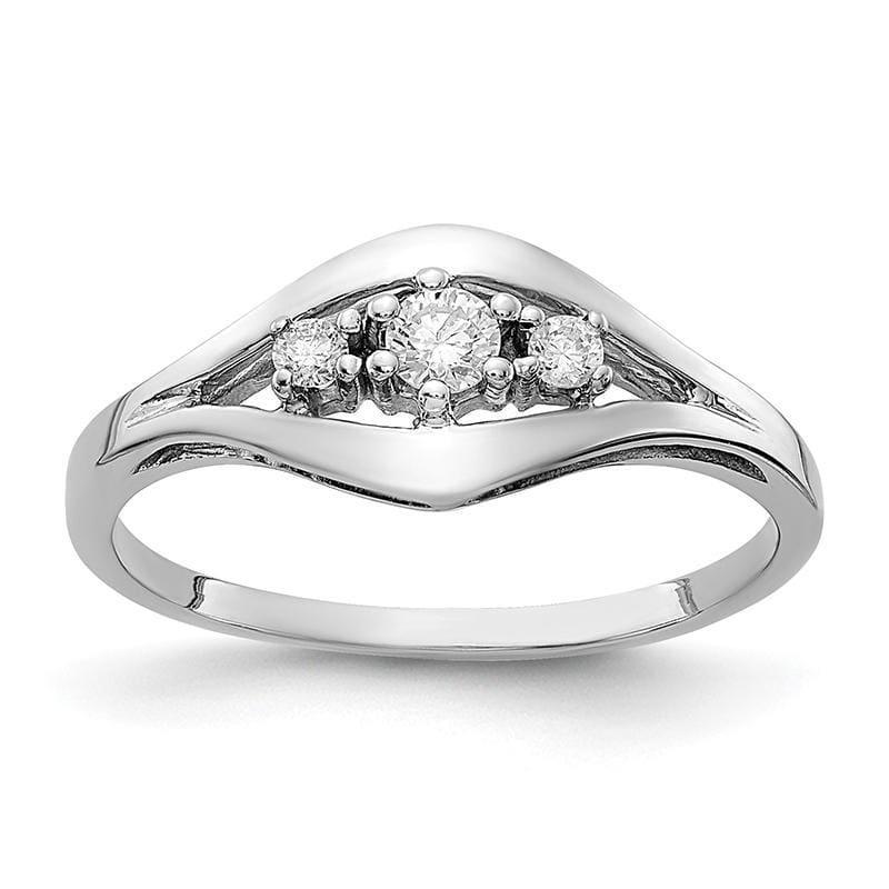 14k White Gold Polished AA Diamond ring - Seattle Gold Grillz