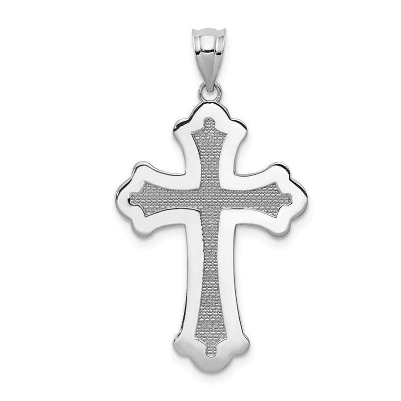 14k White Gold Polished Cross Pendant 10 - Seattle Gold Grillz