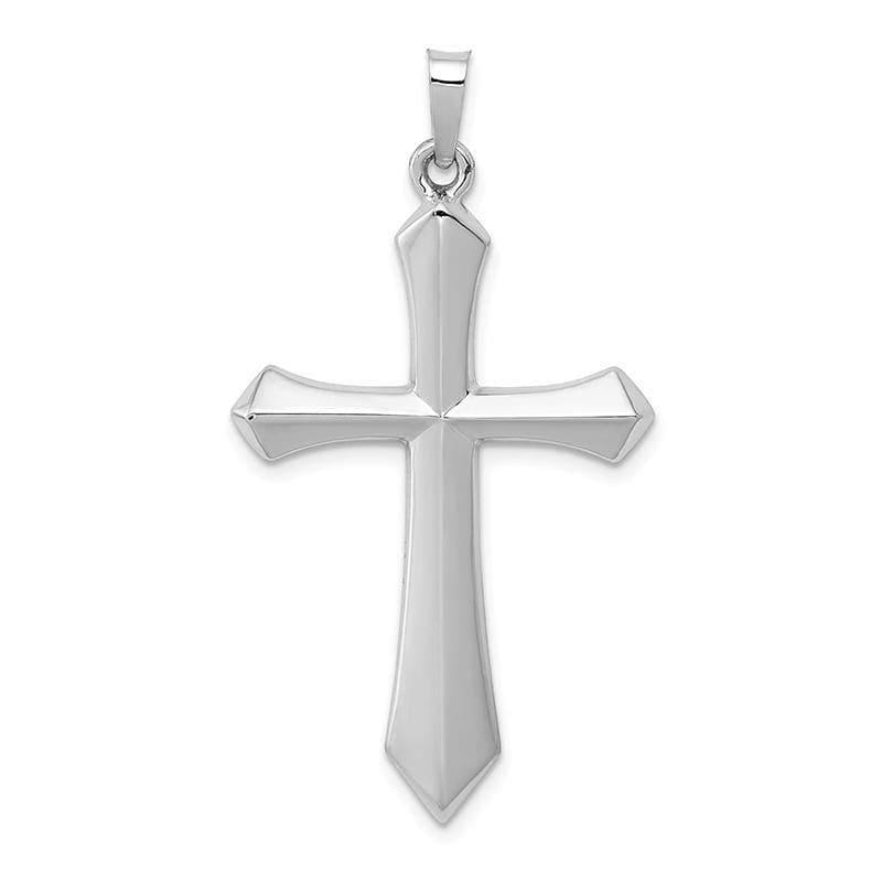 14k White Gold Polished Cross Pendant 12 - Seattle Gold Grillz