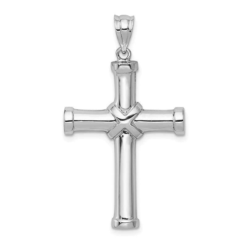 14k White Gold Polished Cross Pendant 17 - Seattle Gold Grillz
