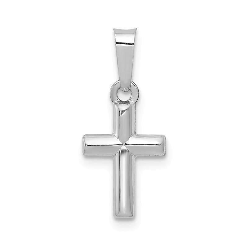 14k White Gold Polished Cross Pendant 19 - Seattle Gold Grillz