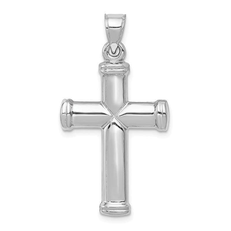 14k White Gold Polished Cross Pendant 3 - Seattle Gold Grillz